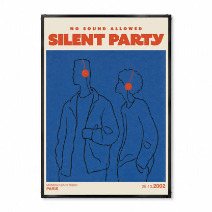 「SILENT PARTY」ミュージックイベントポスター - Ink Jp