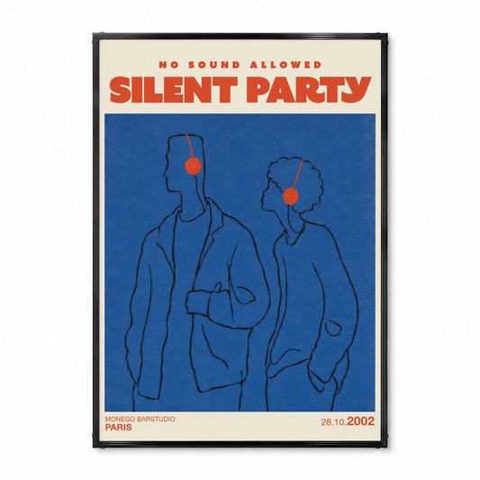「SILENT PARTY」ミュージックイベントポスター - Ink Jp