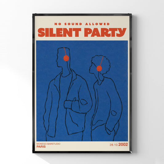 「SILENT PARTY」ミュージックイベントポスター - Ink Jp