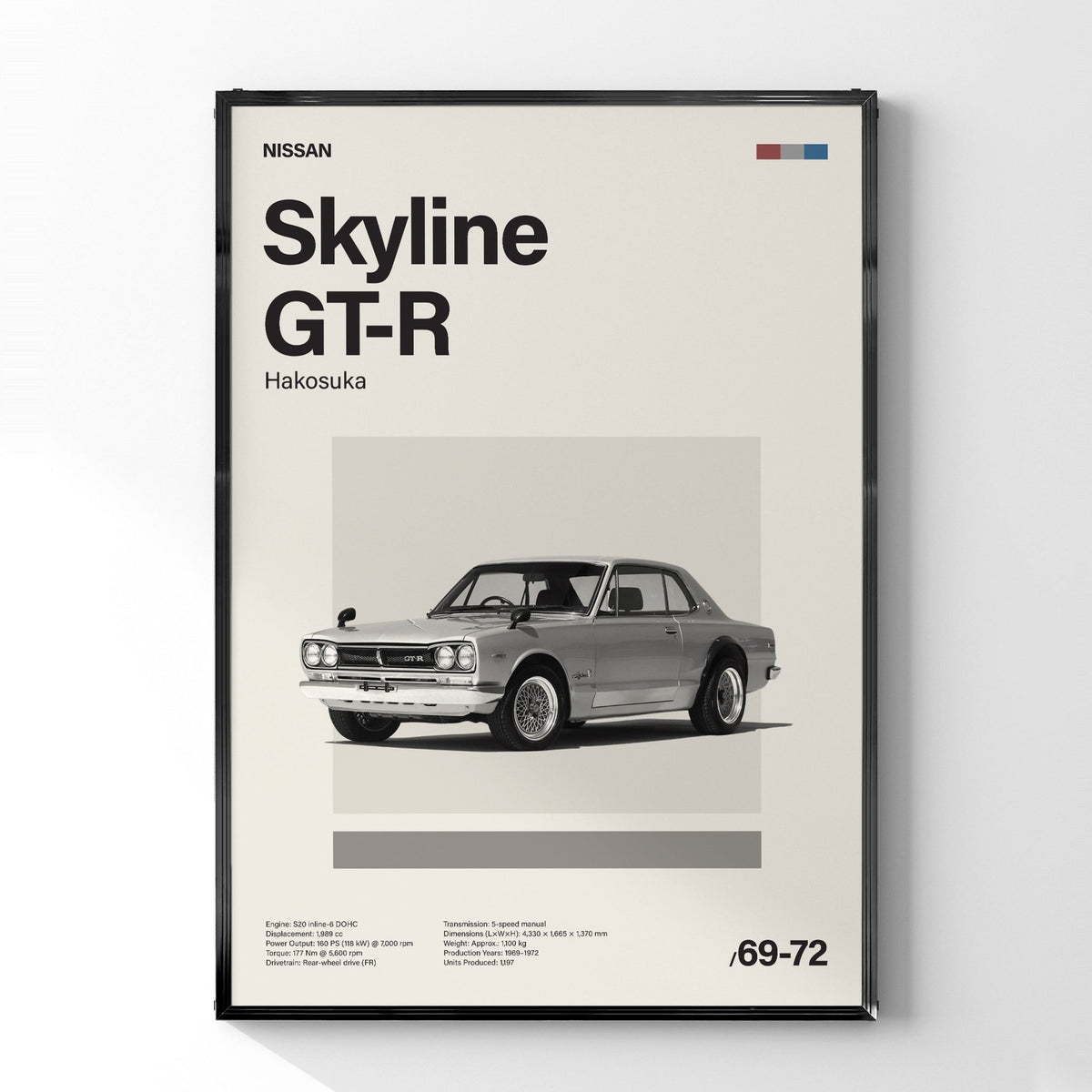 Skyline GT-R ミニマリストアートポスター – Ink Jp