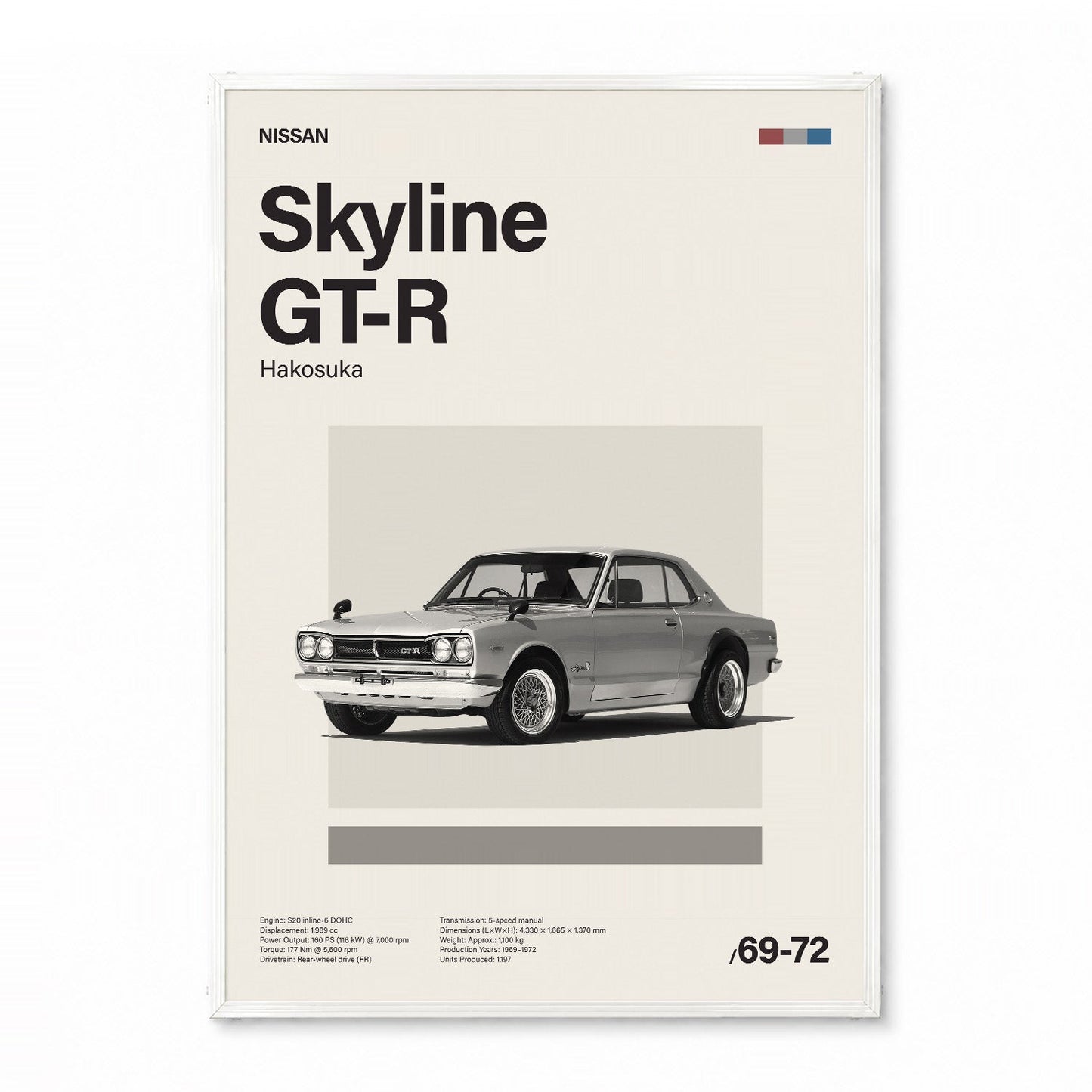 Skyline GT-R ミニマリストアートポスター - Ink Jp
