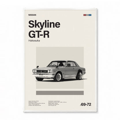 Skyline GT-R ミニマリストアートポスター - Ink Jp