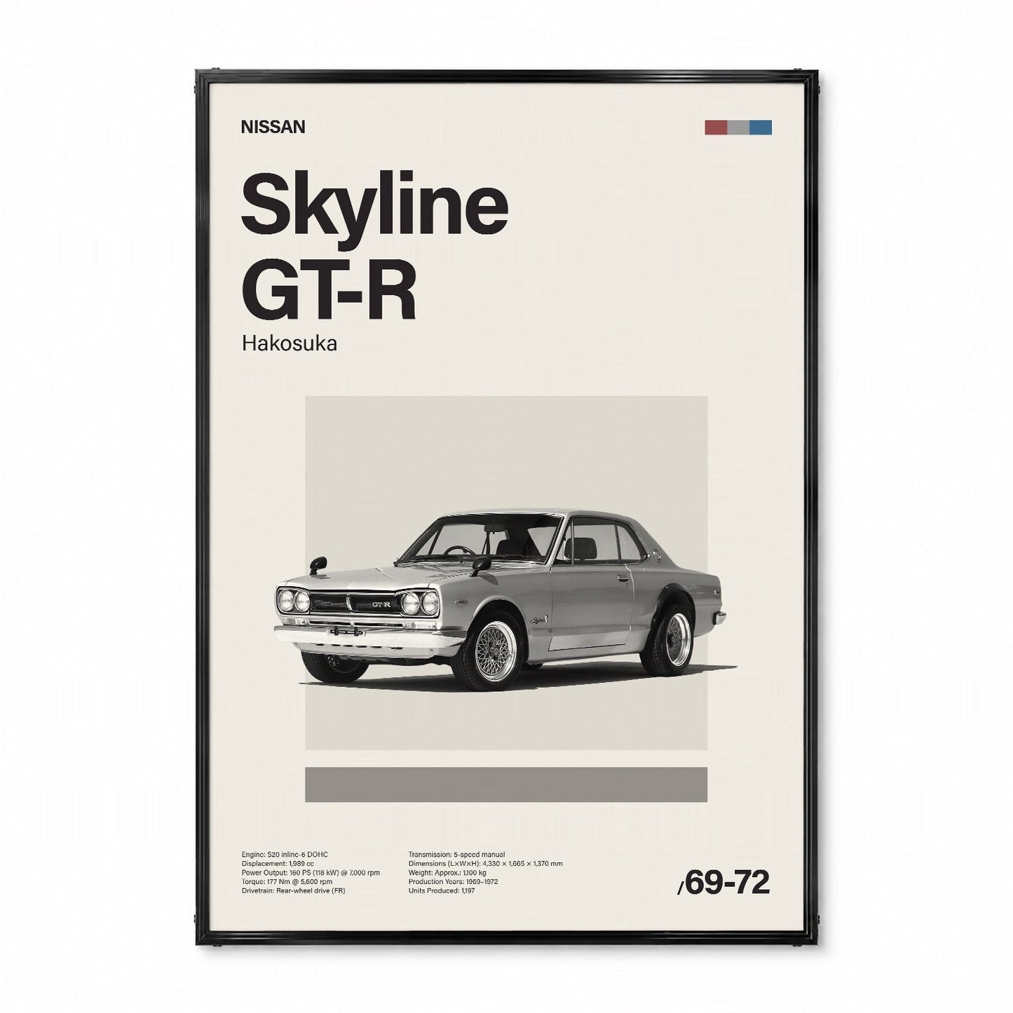 Skyline GT-R ミニマリストアートポスター - Ink Jp