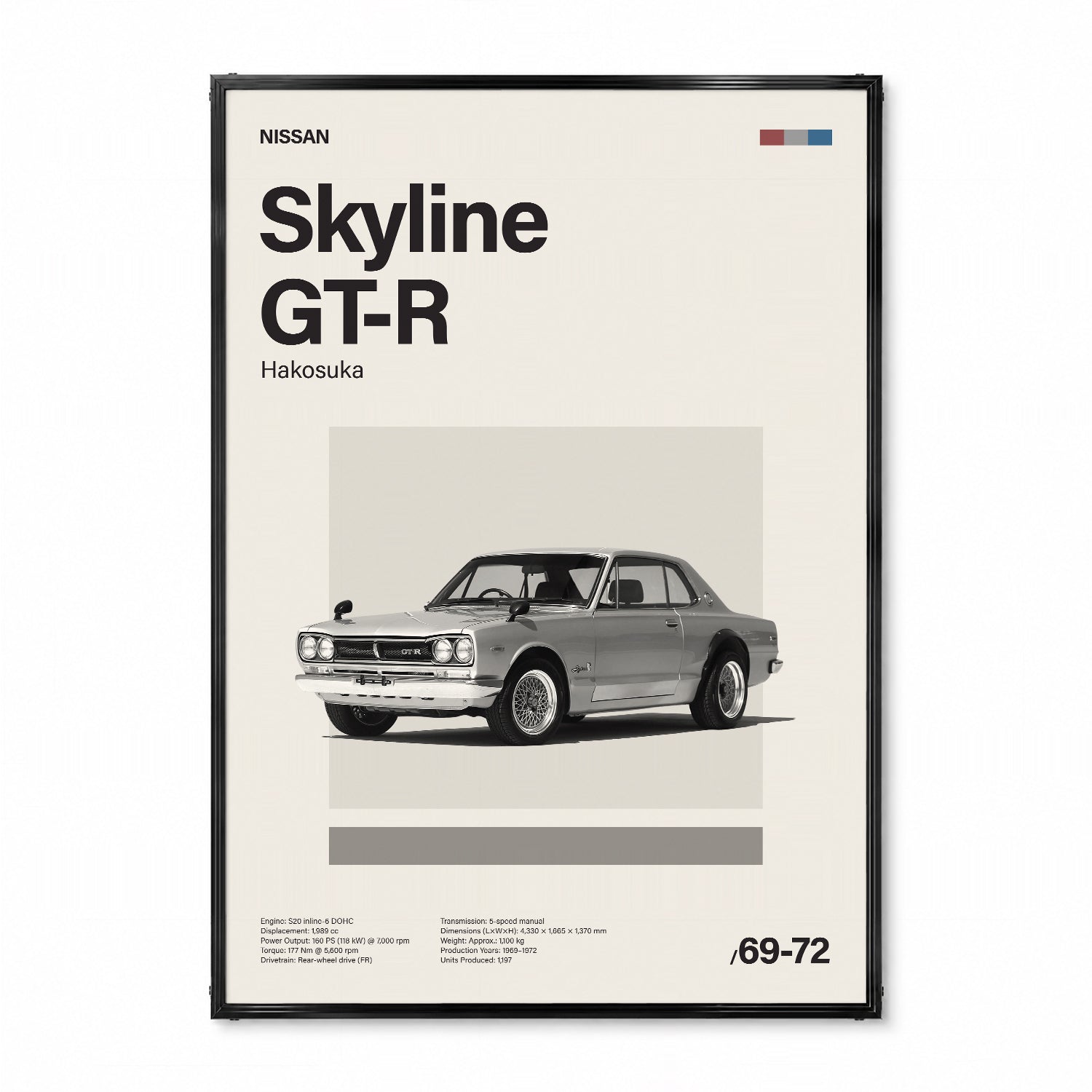Skyline GT-R ミニマリストアートポスター - Ink Jp