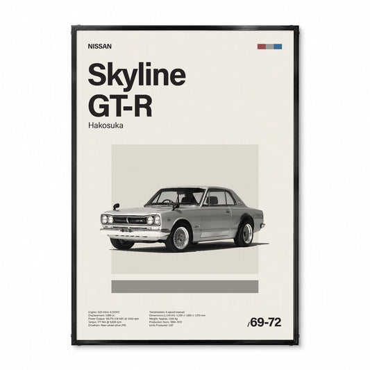 Skyline GT-R ミニマリストアートポスター - Ink Jp