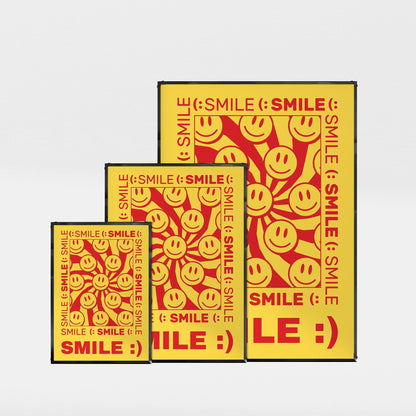 「SMILE (:」スマイルモチーフグラフィックアートポスター - Ink Jp