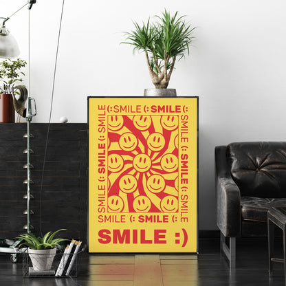 「SMILE (:」スマイルモチーフグラフィックアートポスター - Ink Jp