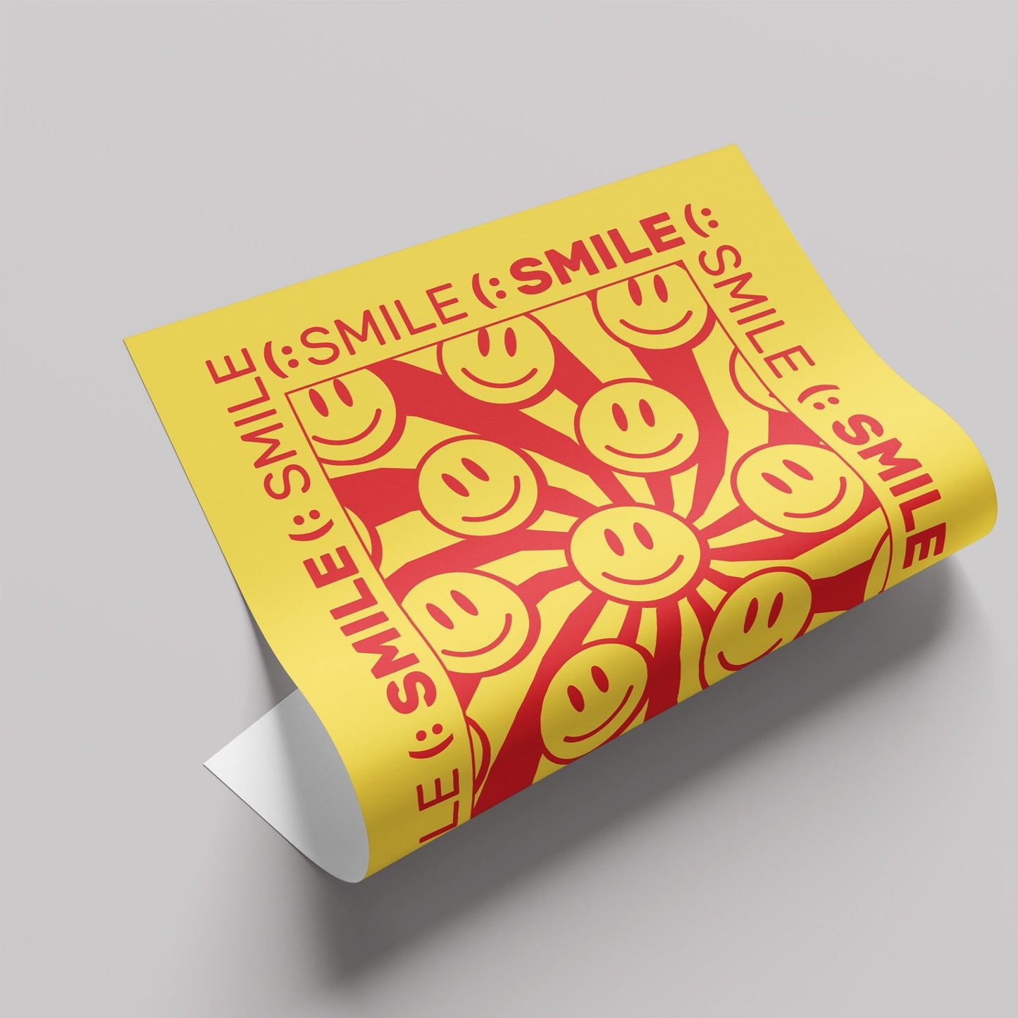 「SMILE (:」スマイルモチーフグラフィックアートポスター - Ink Jp