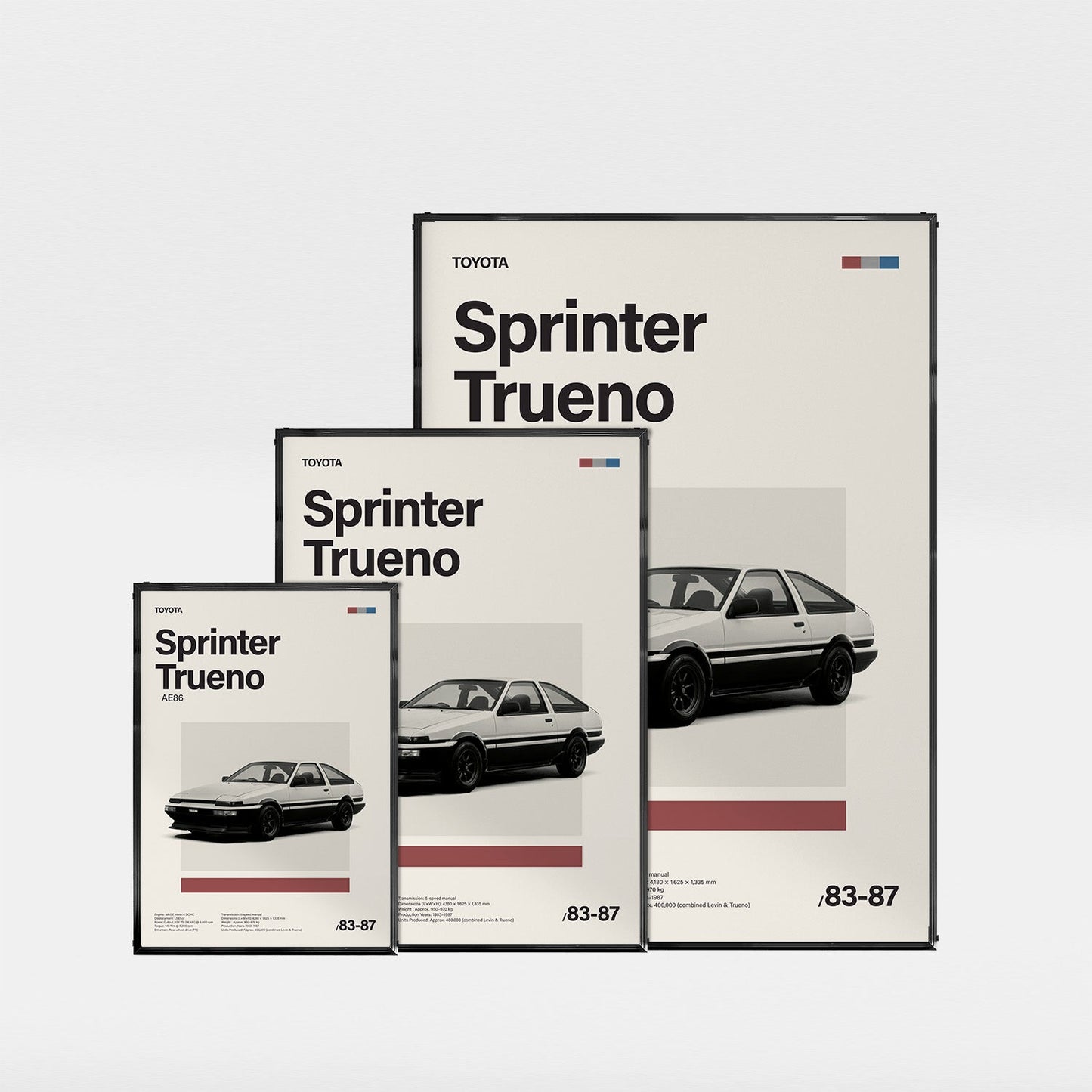 Sprinter Trueno AE86 ミニマリストアートポスター - Ink Jp