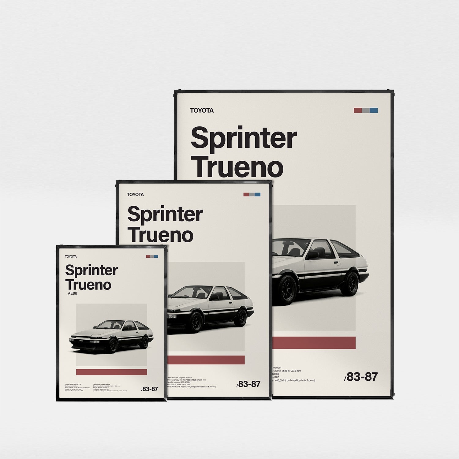 Sprinter Trueno AE86 ミニマリストアートポスター - Ink Jp
