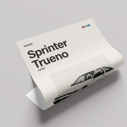 Sprinter Trueno AE86 ミニマリストアートポスター - Ink Jp