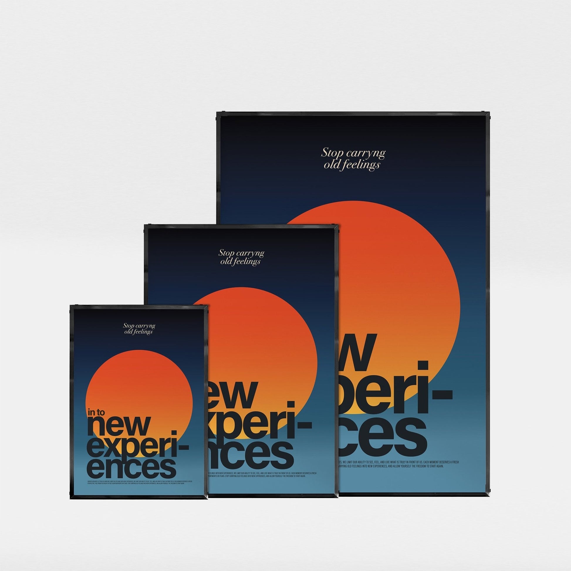 「Stop carrying old feelings into new experiences」グラフィックアートポスター - Ink Jp