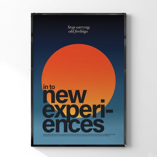 「Stop carrying old feelings into new experiences」グラフィックアートポスター - Ink Jp