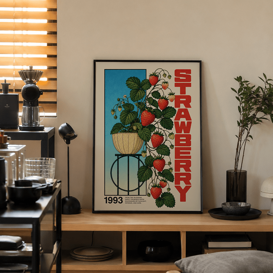 「STRAWBERRY」ボタニカルアートポスター - Ink Jp