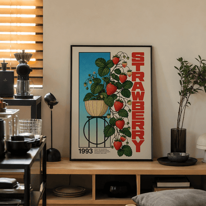 「STRAWBERRY」ボタニカルアートポスター - Ink Jp