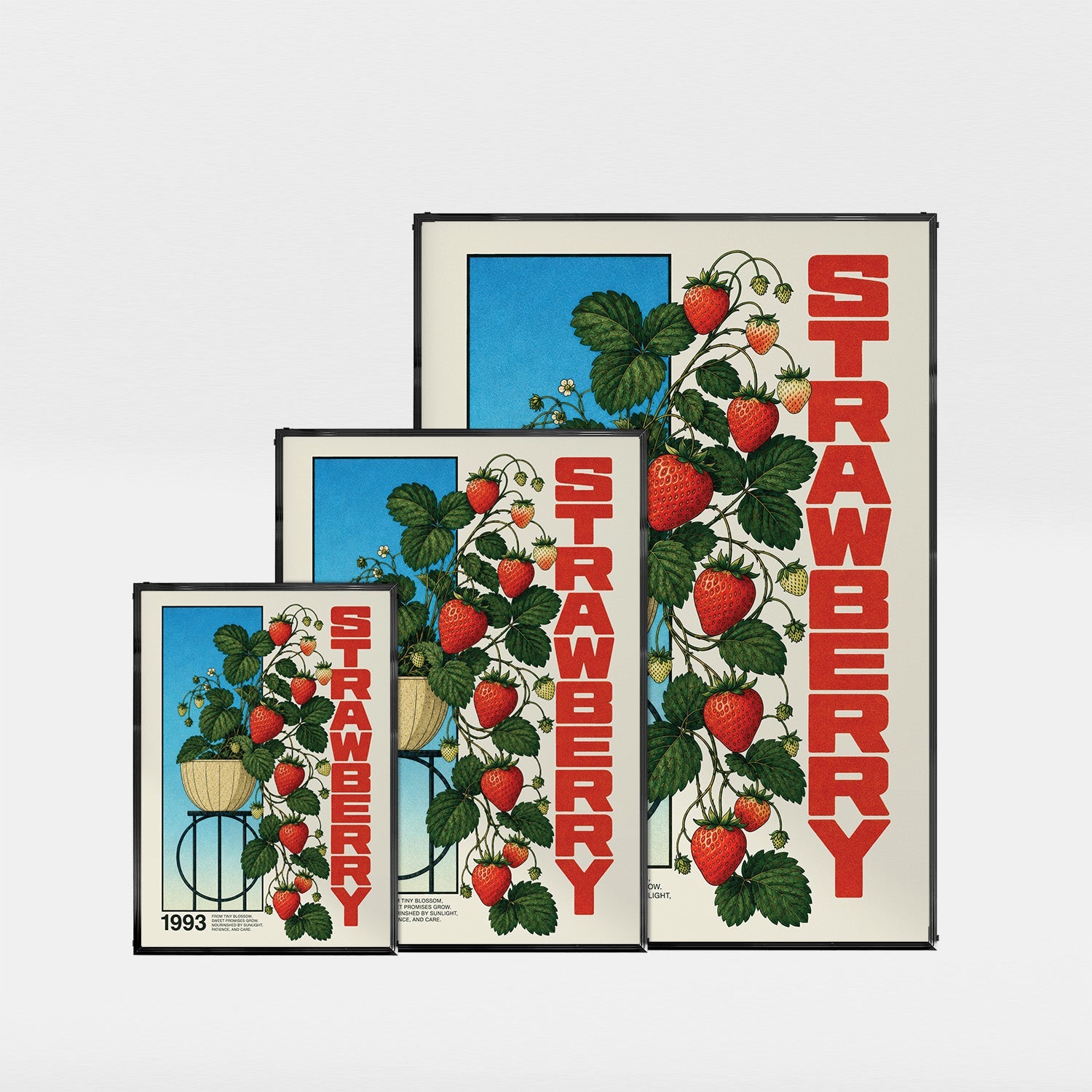 「STRAWBERRY」ボタニカルアートポスター - Ink Jp