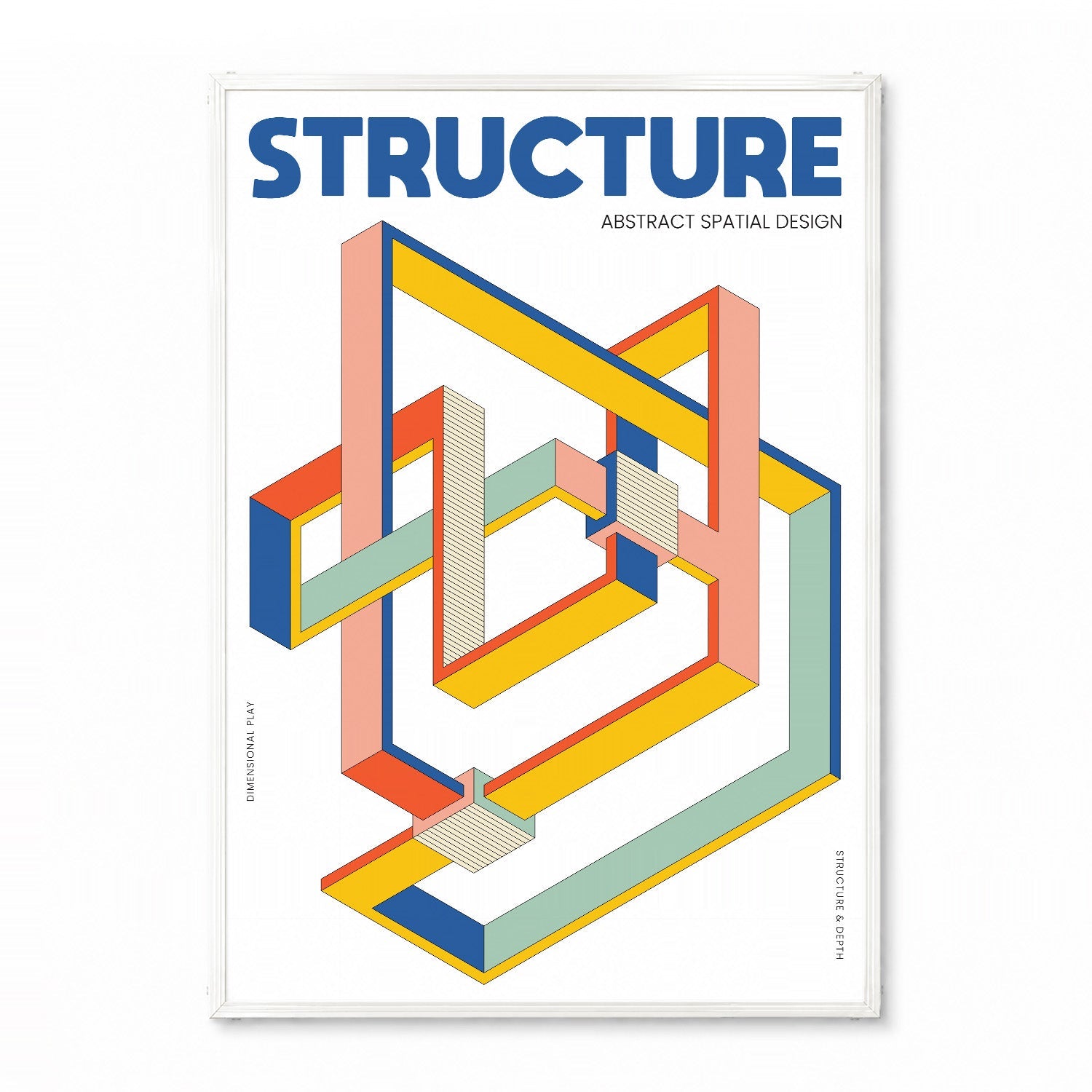 「STRUCTURE」アイソメトリックグラフィックアートポスター - Ink Jp
