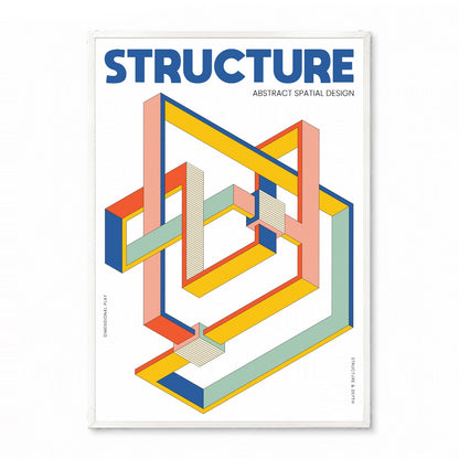「STRUCTURE」アイソメトリックグラフィックアートポスター - Ink Jp