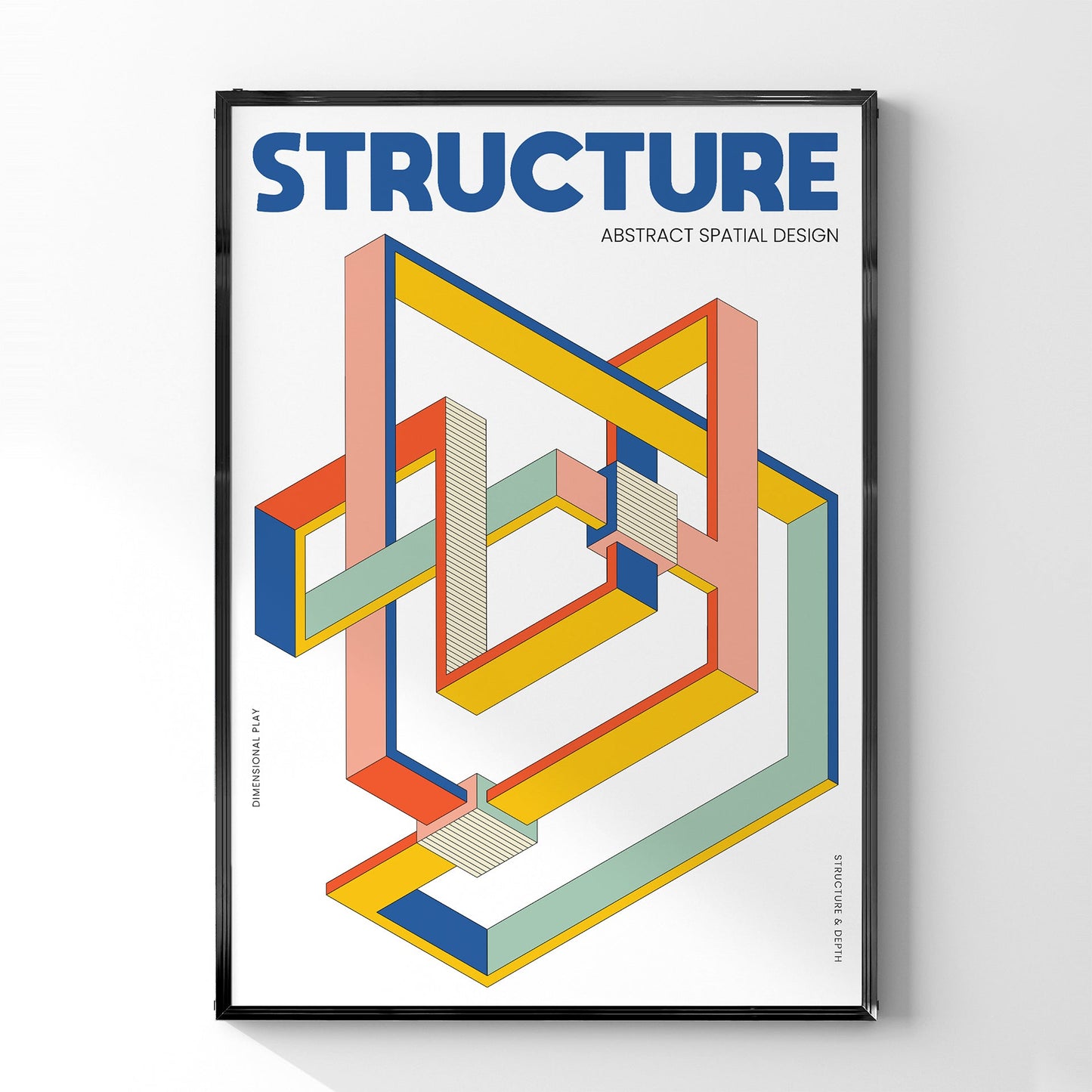 「STRUCTURE」アイソメトリックグラフィックアートポスター - Ink Jp