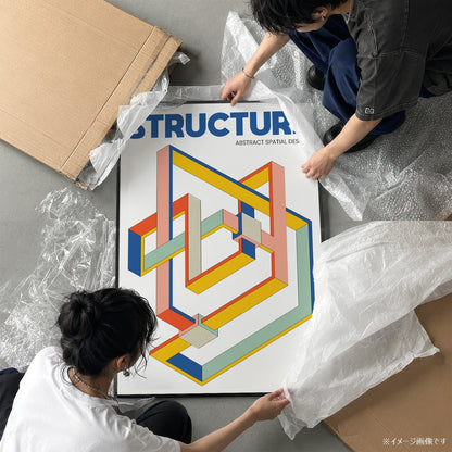 「STRUCTURE」アイソメトリックグラフィックアートポスター - Ink Jp