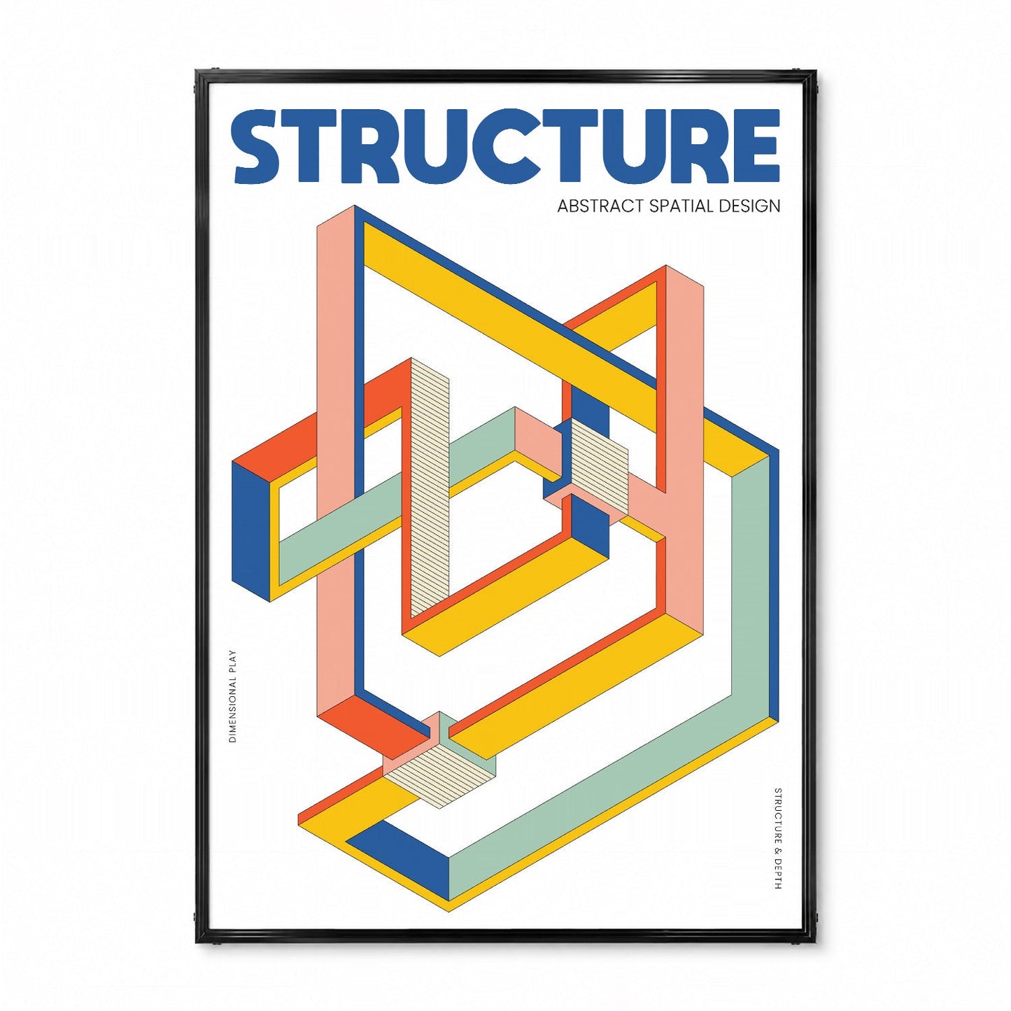 「STRUCTURE」アイソメトリックグラフィックアートポスター - Ink Jp