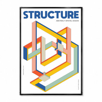 「STRUCTURE」アイソメトリックグラフィックアートポスター - Ink Jp