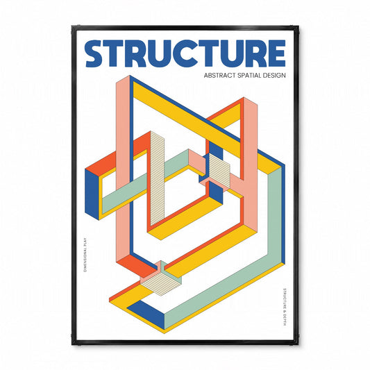 「STRUCTURE」アイソメトリックグラフィックアートポスター - Ink Jp