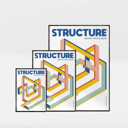 「STRUCTURE」アイソメトリックグラフィックアートポスター - Ink Jp