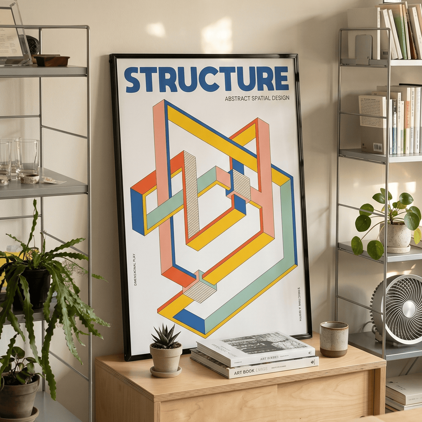 「STRUCTURE」アイソメトリックグラフィックアートポスター - Ink Jp