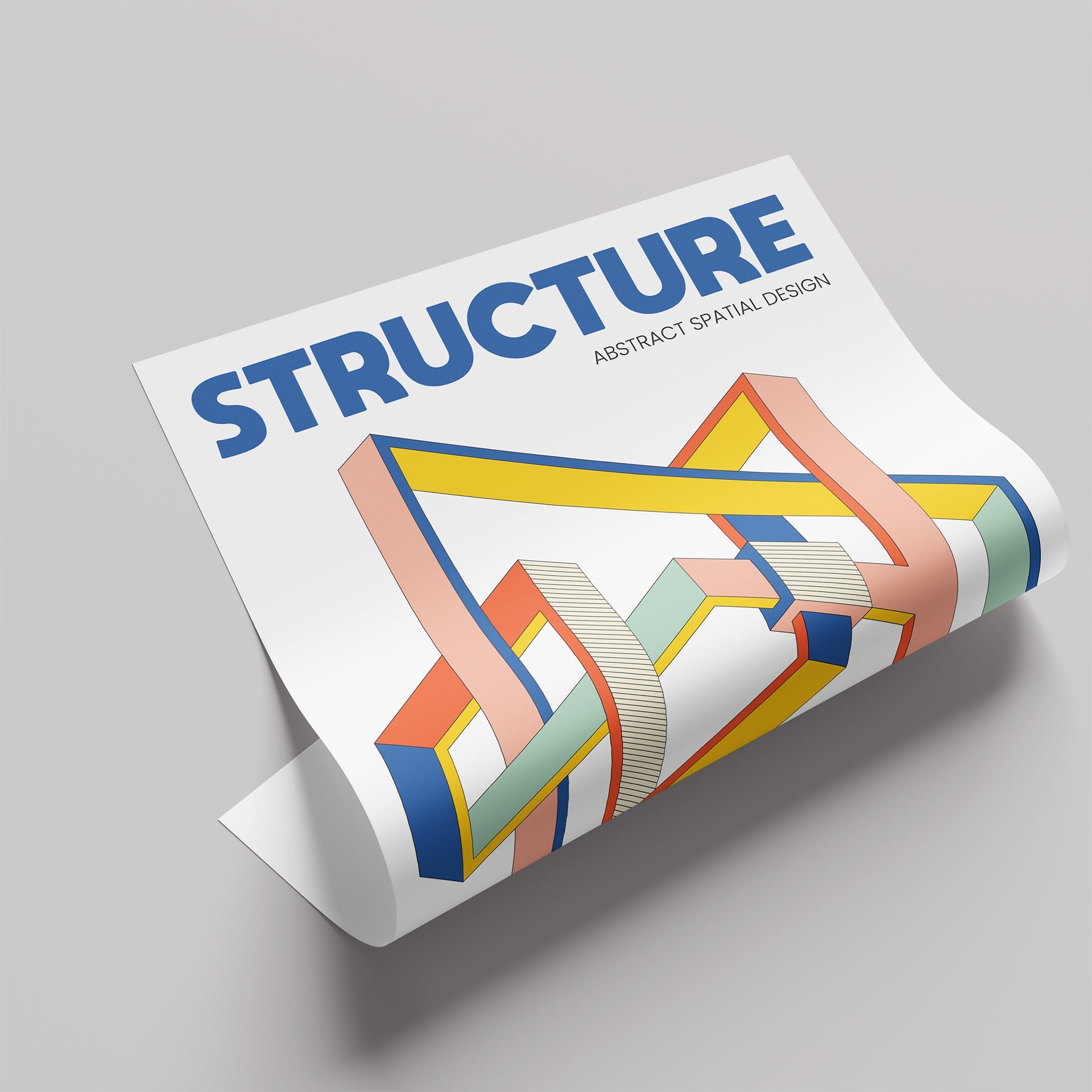 「STRUCTURE」アイソメトリックグラフィックアートポスター - Ink Jp