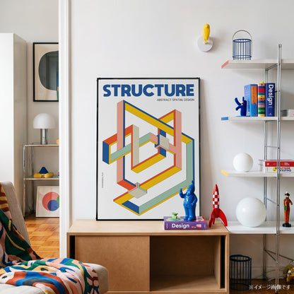 「STRUCTURE」アイソメトリックグラフィックアートポスター - Ink Jp