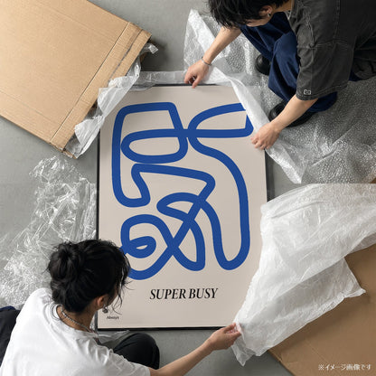 「SUPER BUSY」アブストラクトアートポスター - Ink Jp