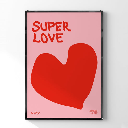 「SUPER LOVE」グラフィックアートポスター - Ink Jp
