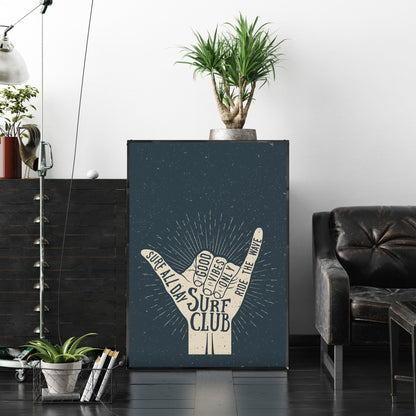 「Surf Club」サーフカルチャーグラフィックアートポスター - Ink Jp