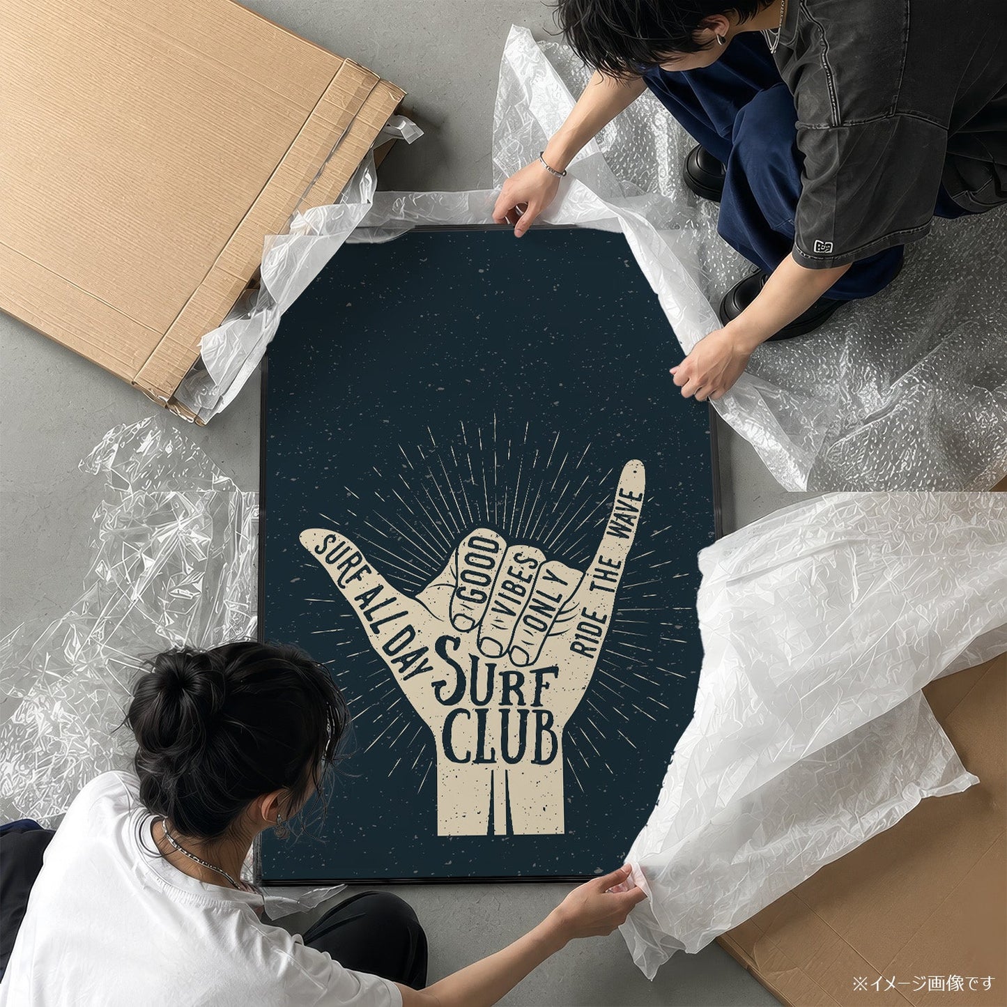 「Surf Club」サーフカルチャーグラフィックアートポスター - Ink Jp