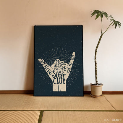 「Surf Club」サーフカルチャーグラフィックアートポスター - Ink Jp