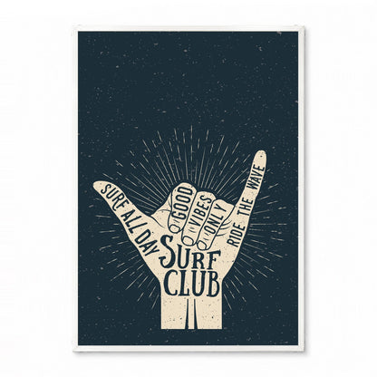 「Surf Club」サーフカルチャーグラフィックアートポスター - Ink Jp