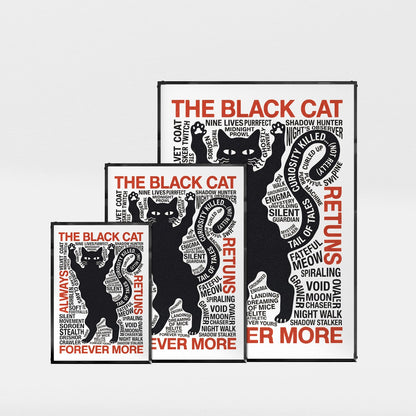 「THE BLACK CAT」タイポグラフィポスター - Ink Jp