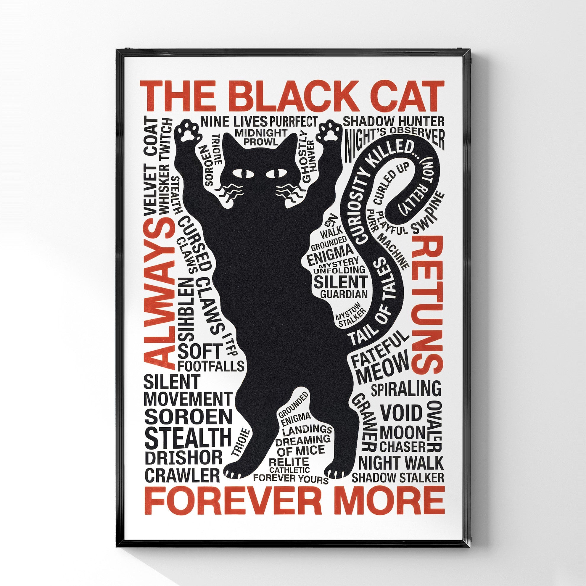 THE BLACK CAT」タイポグラフィポスター – Ink Jp