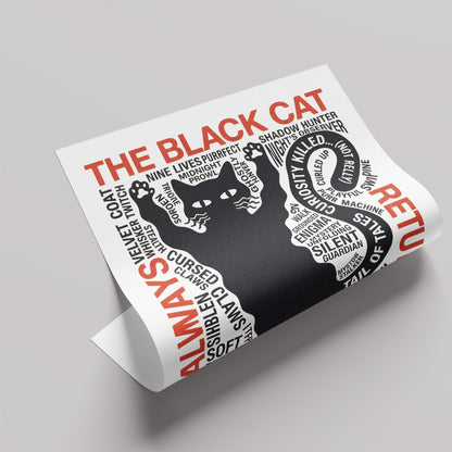 「THE BLACK CAT」タイポグラフィポスター - Ink Jp