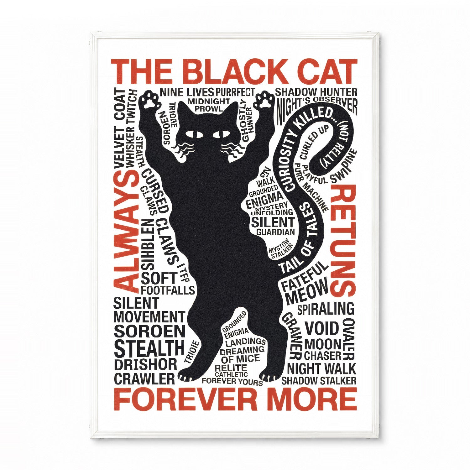 THE BLACK CAT」タイポグラフィポスター – Ink Jp