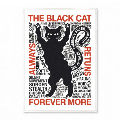 「THE BLACK CAT」タイポグラフィポスター - Ink Jp