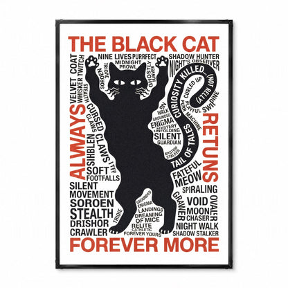 「THE BLACK CAT」タイポグラフィポスター - Ink Jp