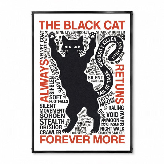 「THE BLACK CAT」タイポグラフィポスター - Ink Jp