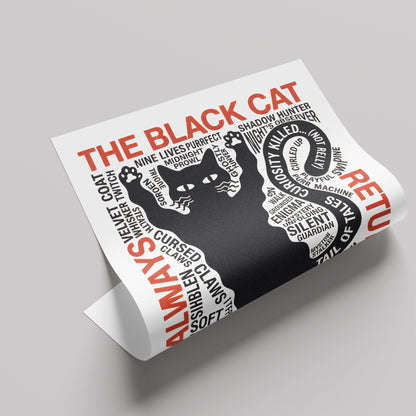 「THE BLACK CAT」タイポグラフィポスター - Ink Jp