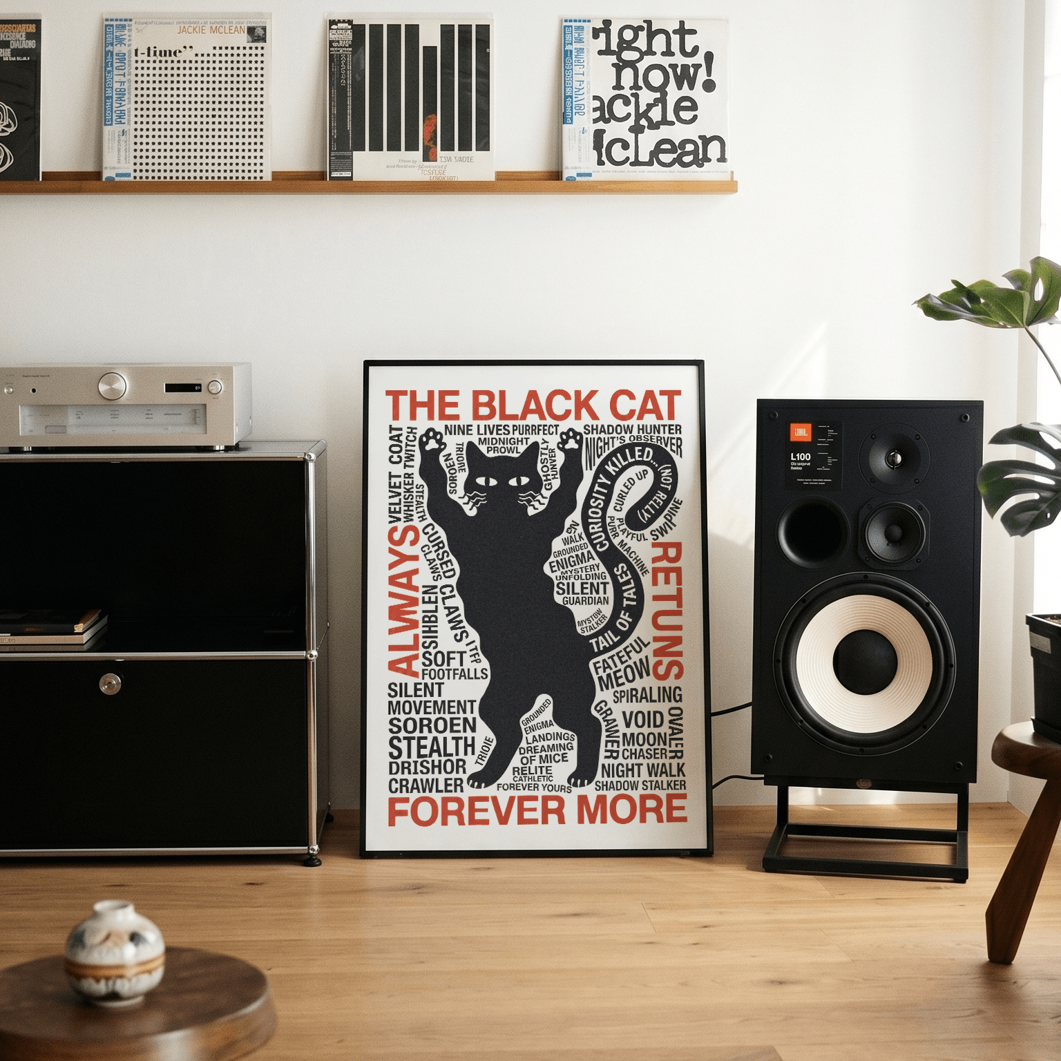 THE BLACK CAT」タイポグラフィポスター – Ink Jp