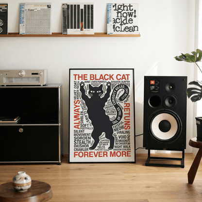 「THE BLACK CAT」タイポグラフィポスター - Ink Jp