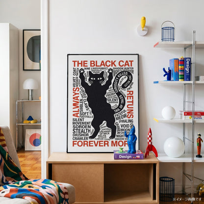 「THE BLACK CAT」タイポグラフィポスター - Ink Jp