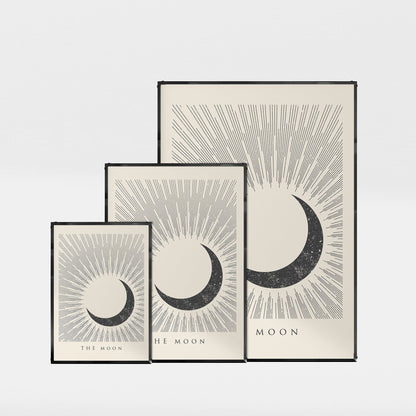 「THE MOON」ミニマルグラフィックアートポスター - Ink Jp