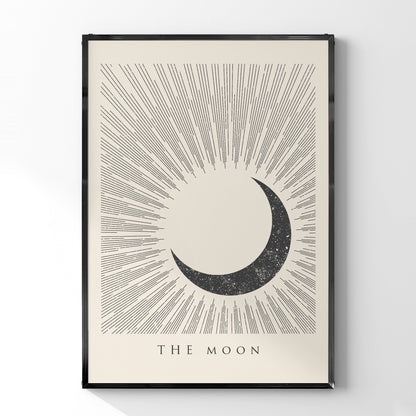 「THE MOON」ミニマルグラフィックアートポスター - Ink Jp